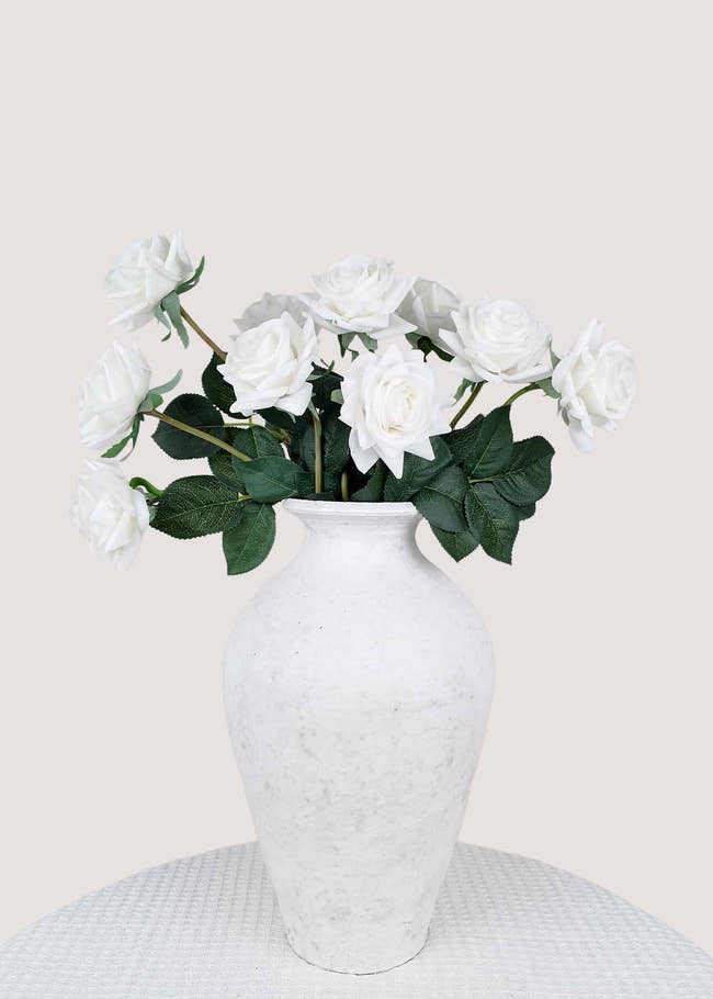 Deluxe Long Stem Real Touch White Rose - 29"