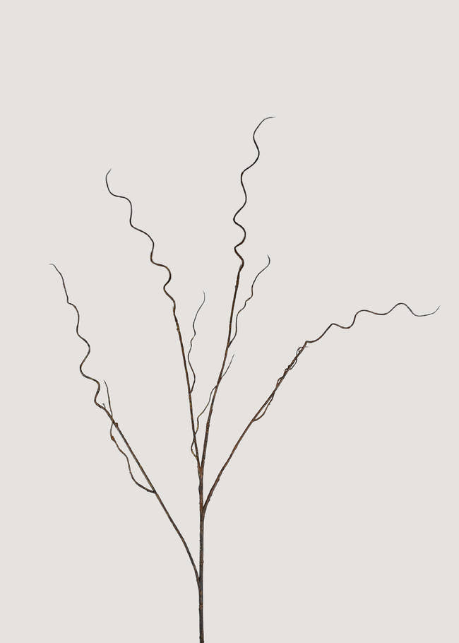 Artificial dried brown twig branch stem for rustic décor