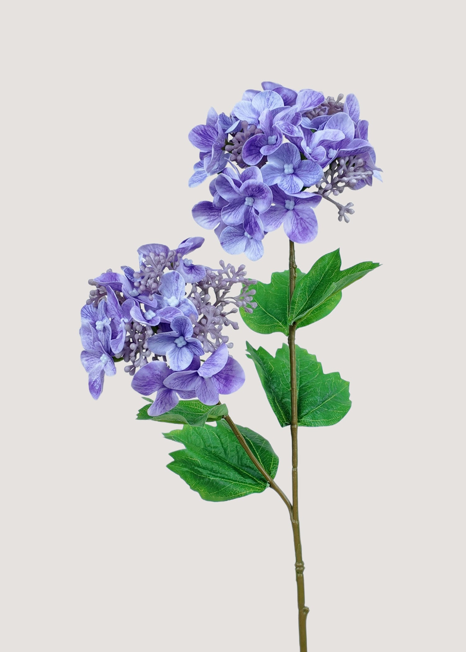 Elegant Purple Artificial Hydrangea Stem – Realistic Faux Flower Main View