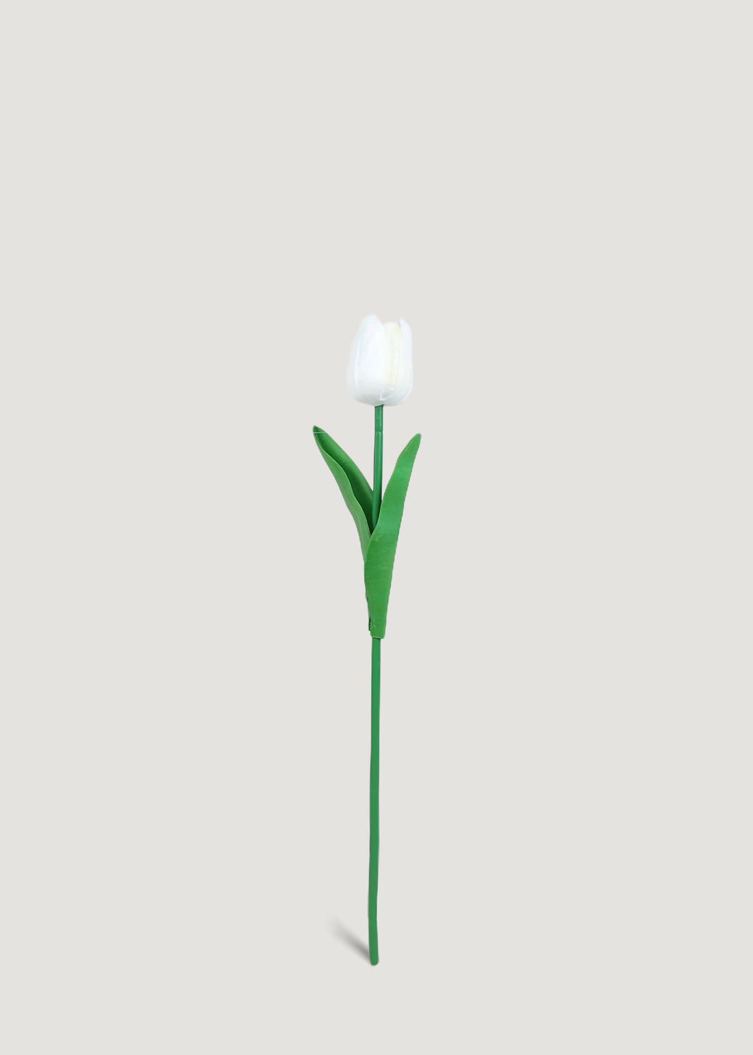 white artificial tulip stem with realistic petals for weddings and home décor