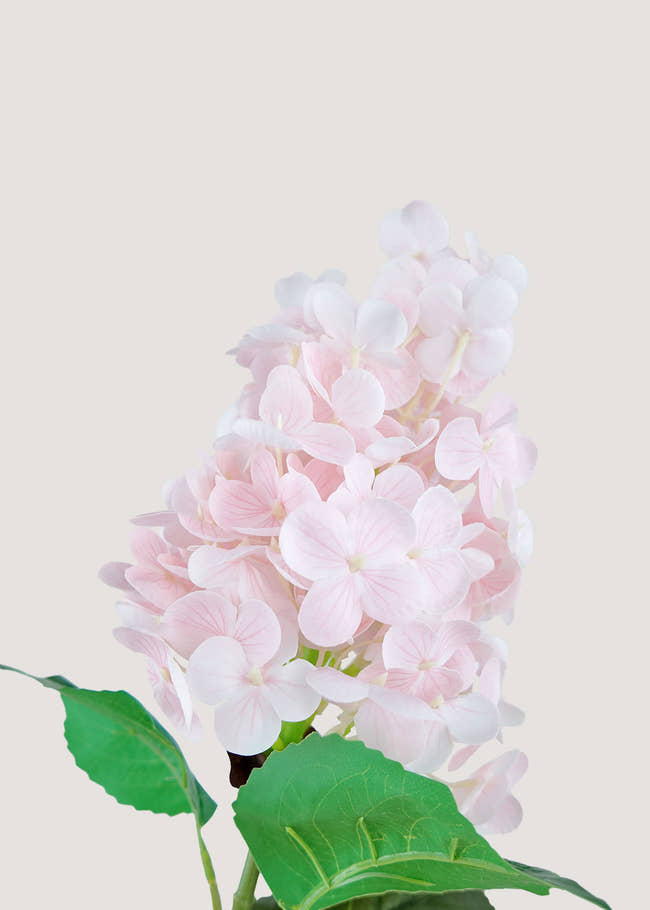 Light pink artificial panicle hydrangea stem with lifelike petals by Everblooma