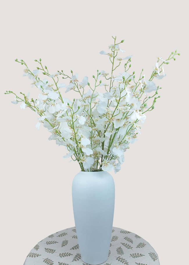 White artificial dancing orchid bouquet for weddings and vase décor