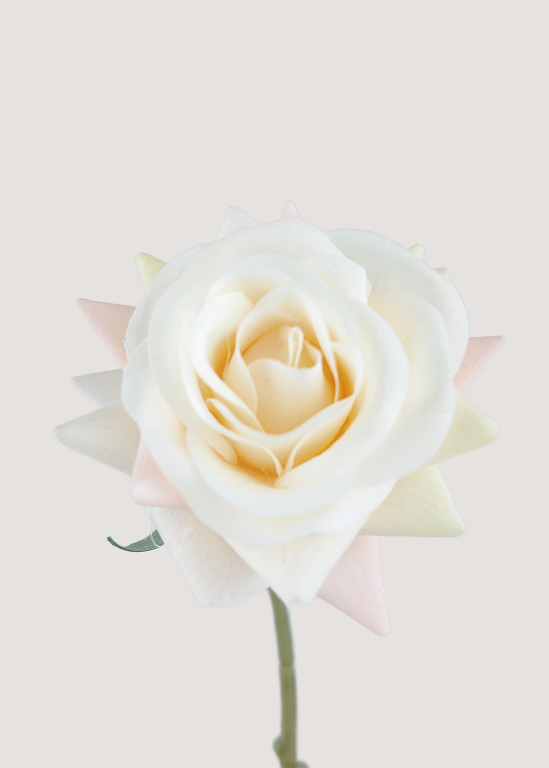 Faux champagne rose flower long stem for wedding bouquets