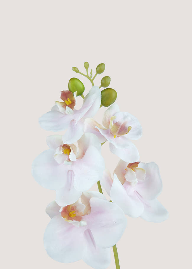 White pink artificial orchid stem with natural branch design