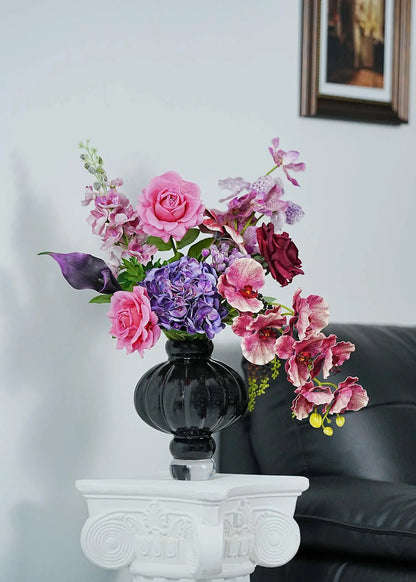 Luxury Faux Floral Arrangement with Roses, Orchids &amp; Calla Lilies