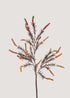 Artificial autumn orange flowering branch with rustic textured blooms