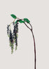 Artificial black berry branch with green leaves for faux floral arrangements