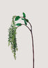 Artificial green berry branch with realistic leaves for faux floral arrangements