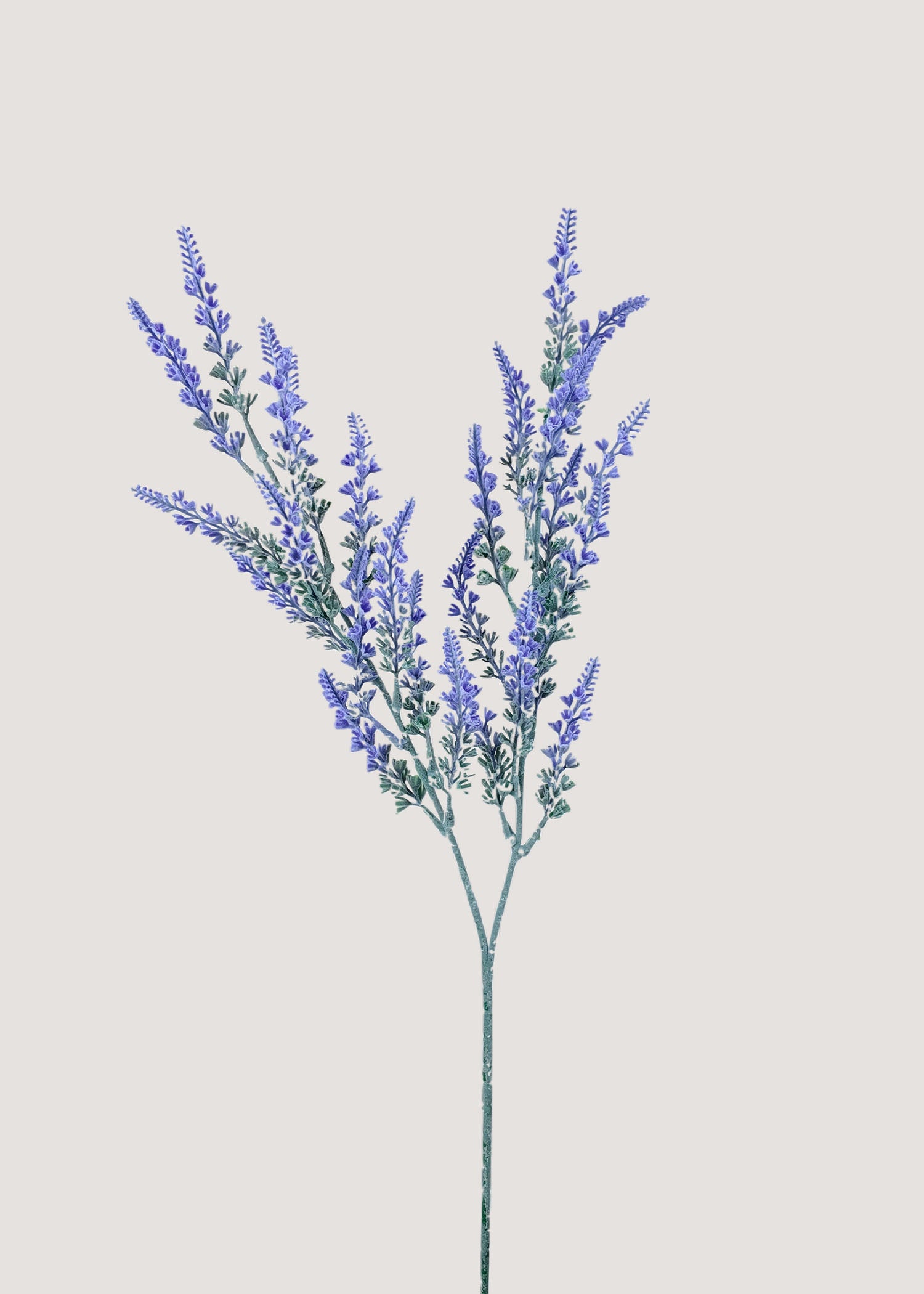 Artificial lavender stem in purple with lifelike blooms main image