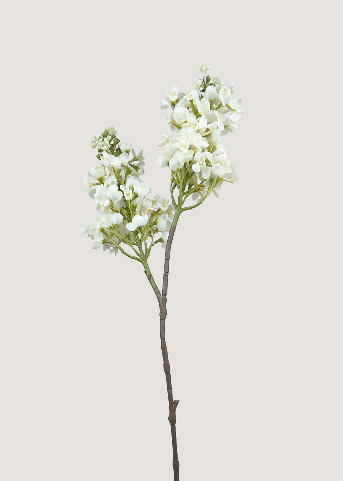 White artificial lilac stem for home decor and floral arrangements