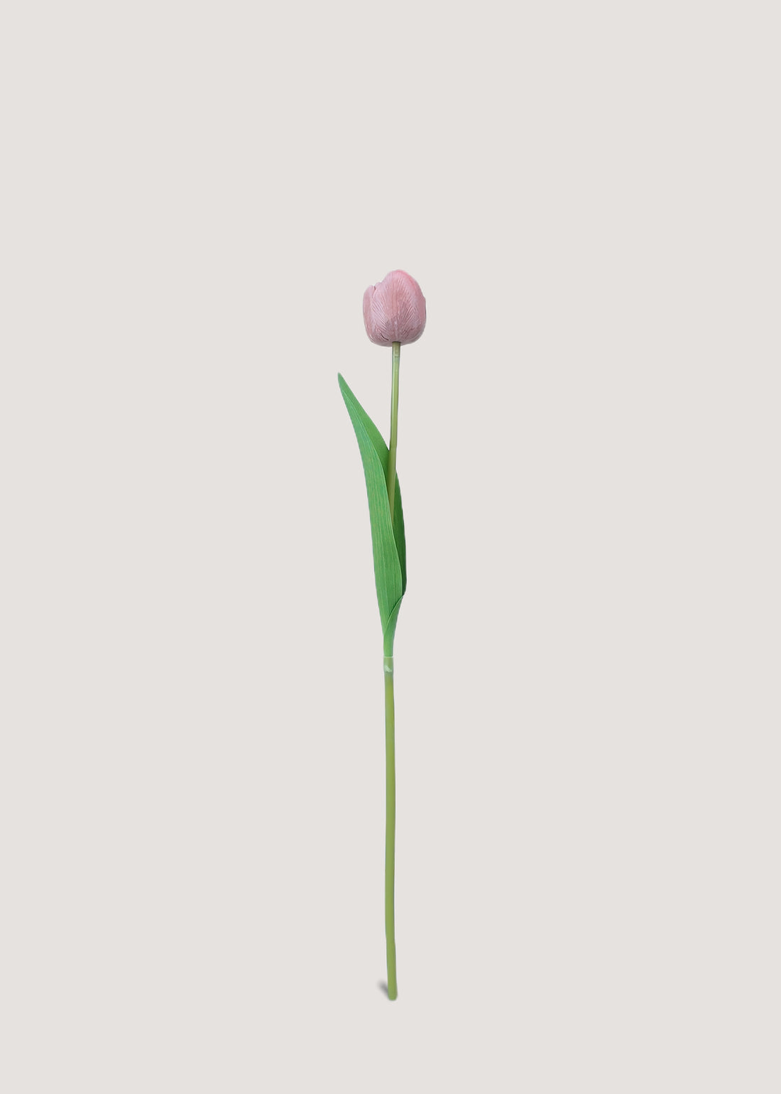 Artificial soft pink tulip stem with lifelike petals main image