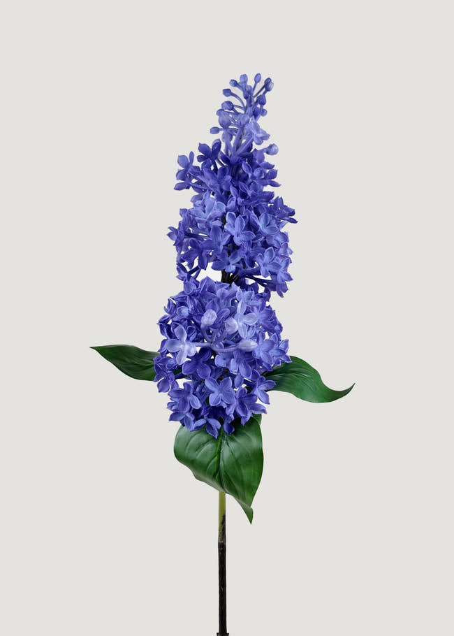 artificial purple lilac stem with realistic clustered blooms for home décor and weddings