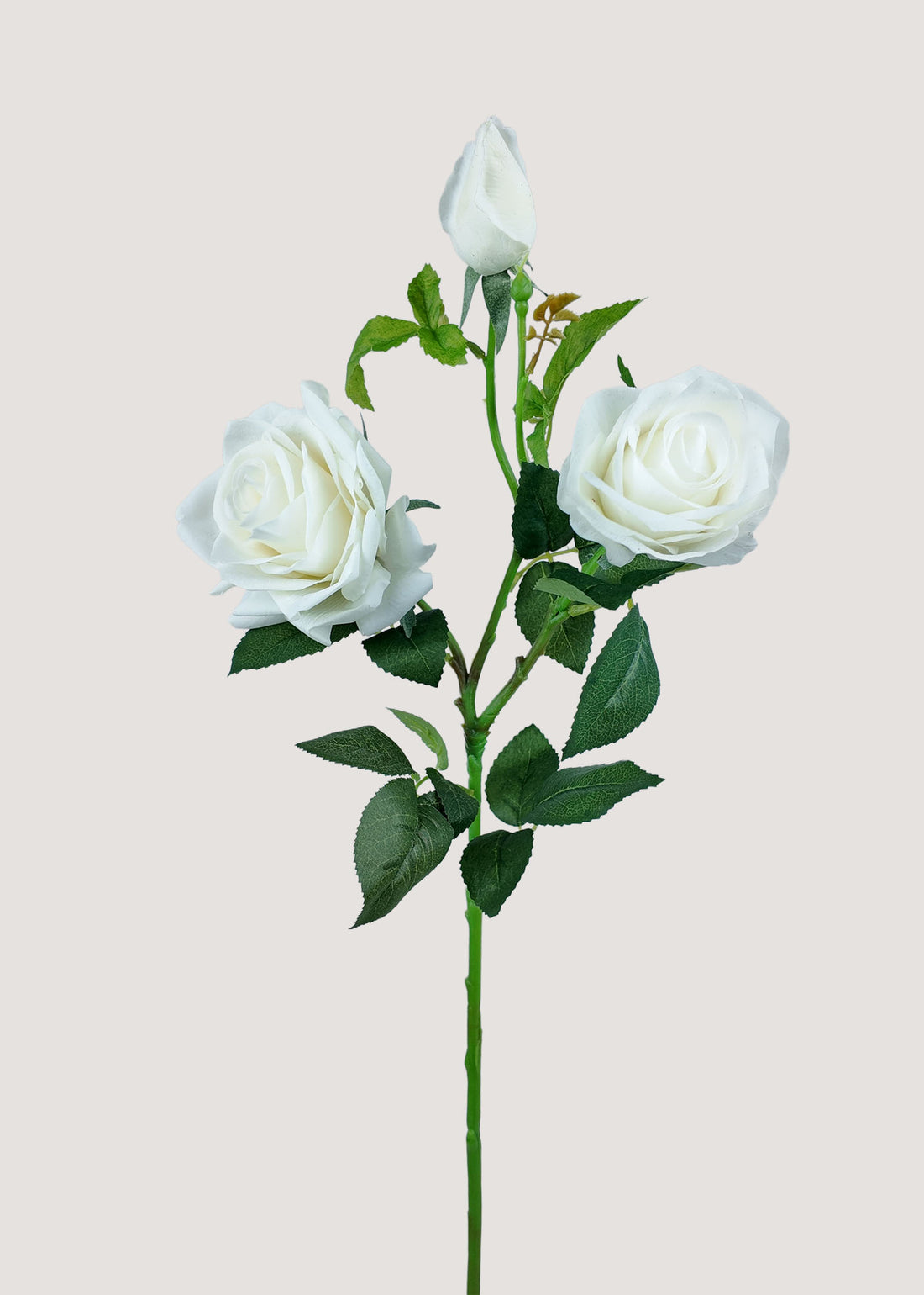 Artificial White Rose Stem Main Image with Realistic Faux Silk Flower