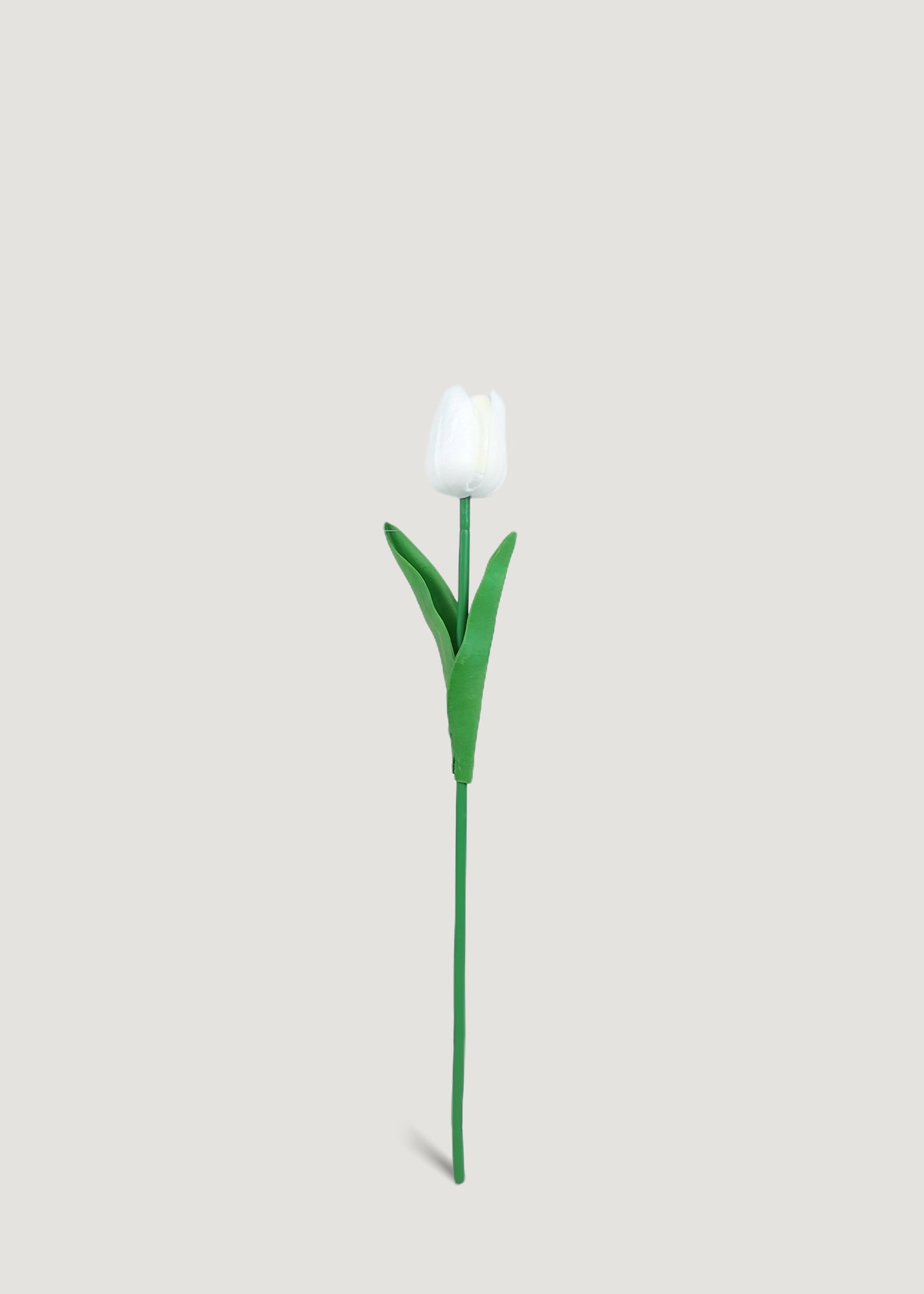 white artificial tulip stem with realistic petals for weddings and home décor