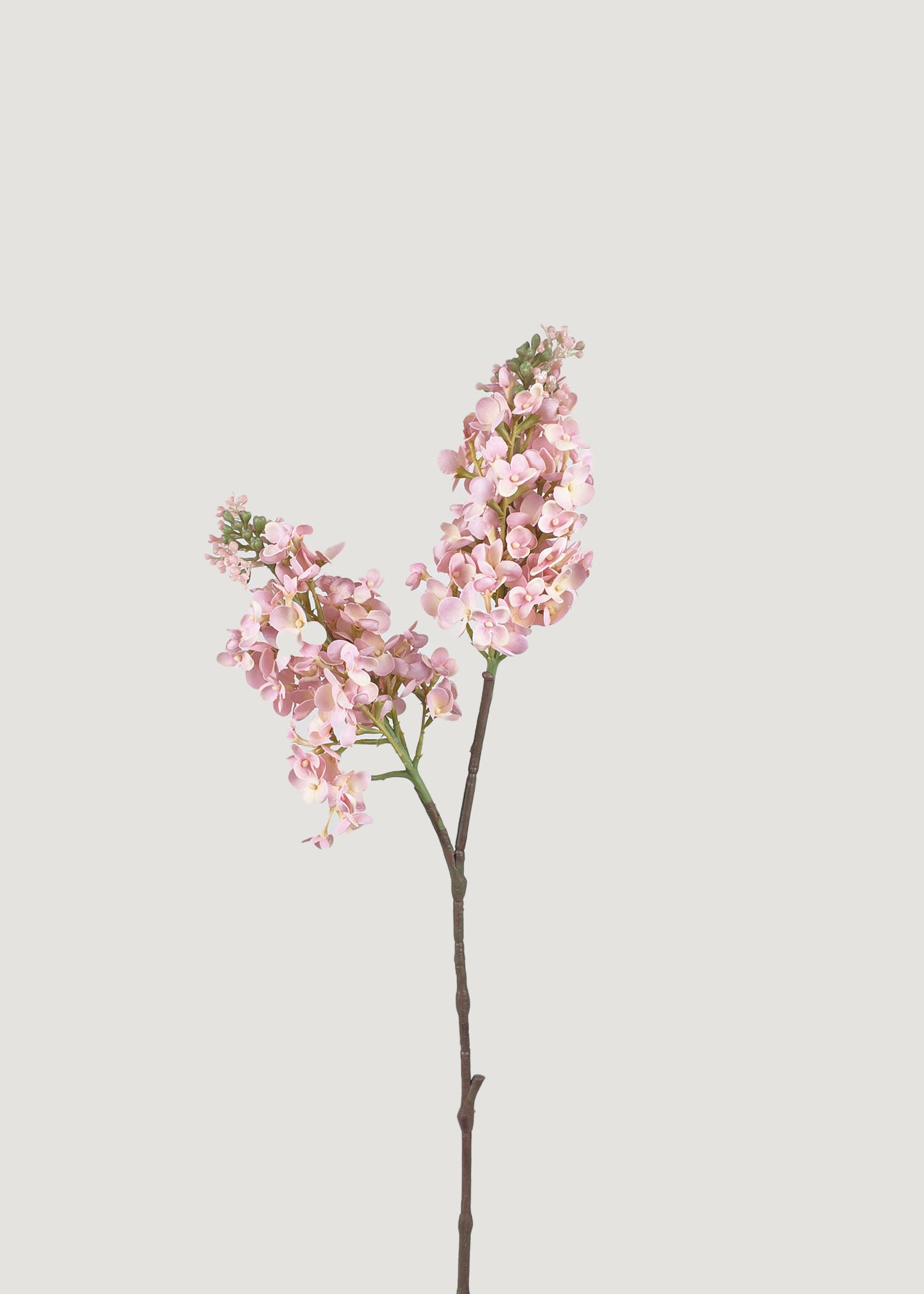 Blush pink artificial lilac stem with clustered blooms