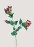 Christmas Berry artificial stem with red berries and green leaves main view