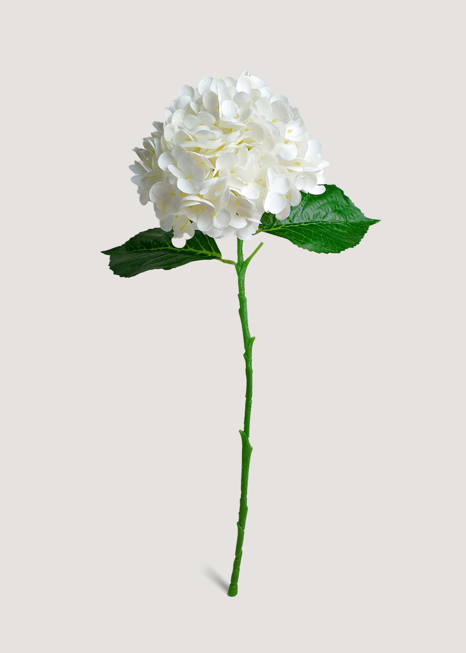Cream white artificial hydrangea stem realistic faux flower for home decor
