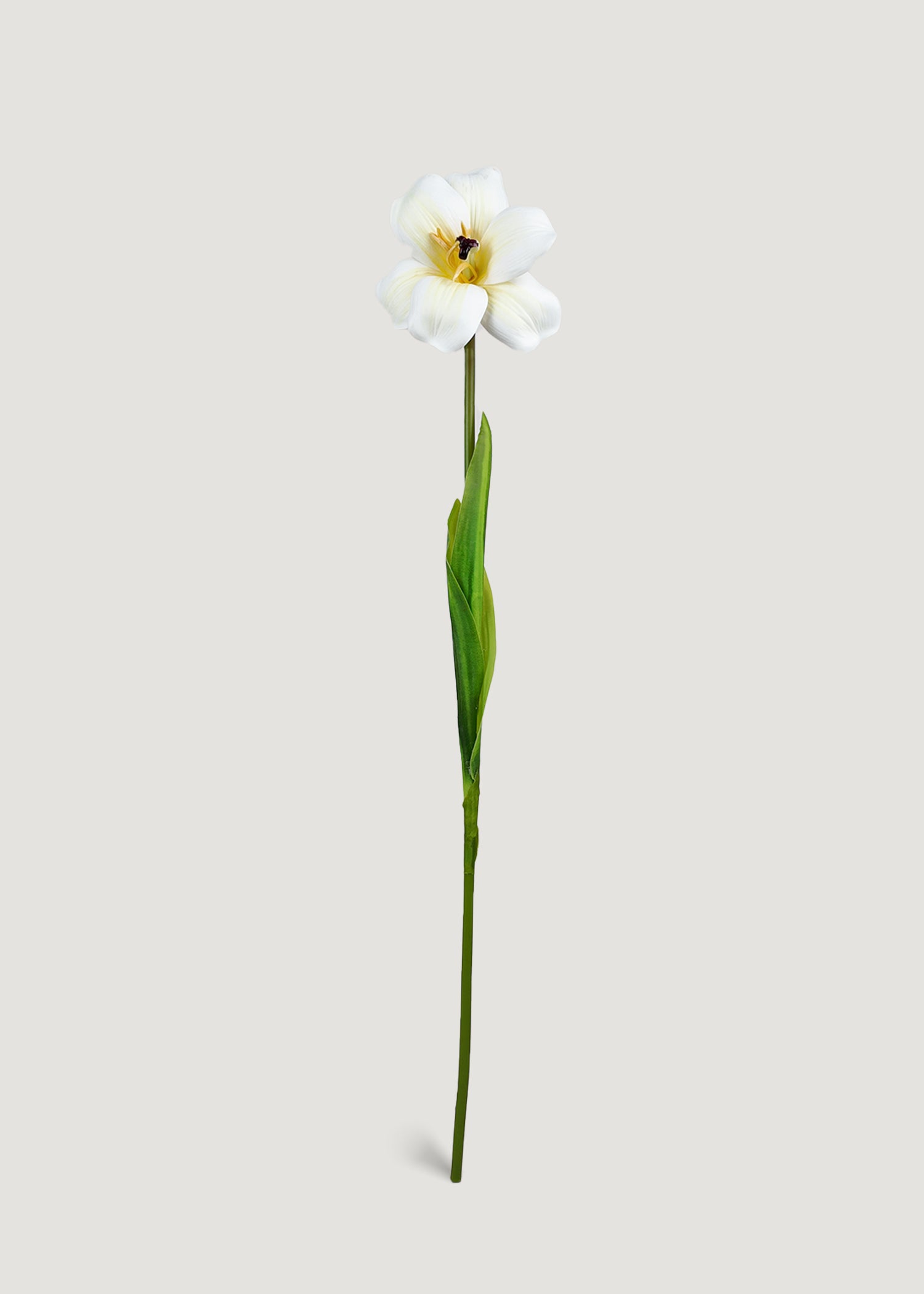 cream white artificial tulip stem with realistic petals for wedding bouquets and home décor