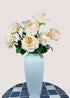Champagne David Austin roses artificial flower bouquet in vase