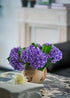 Real-touch silk lavender hydrangeas in full bloom, premium artificial flowers bringing timeless beauty to your living space