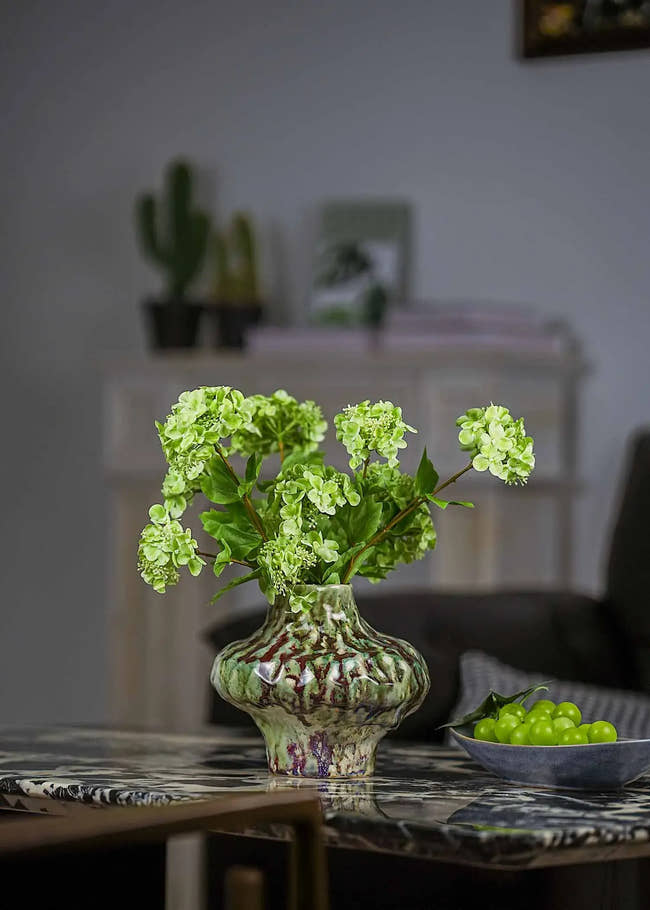 Green artificial hydrangeas bouquet by Everblooma