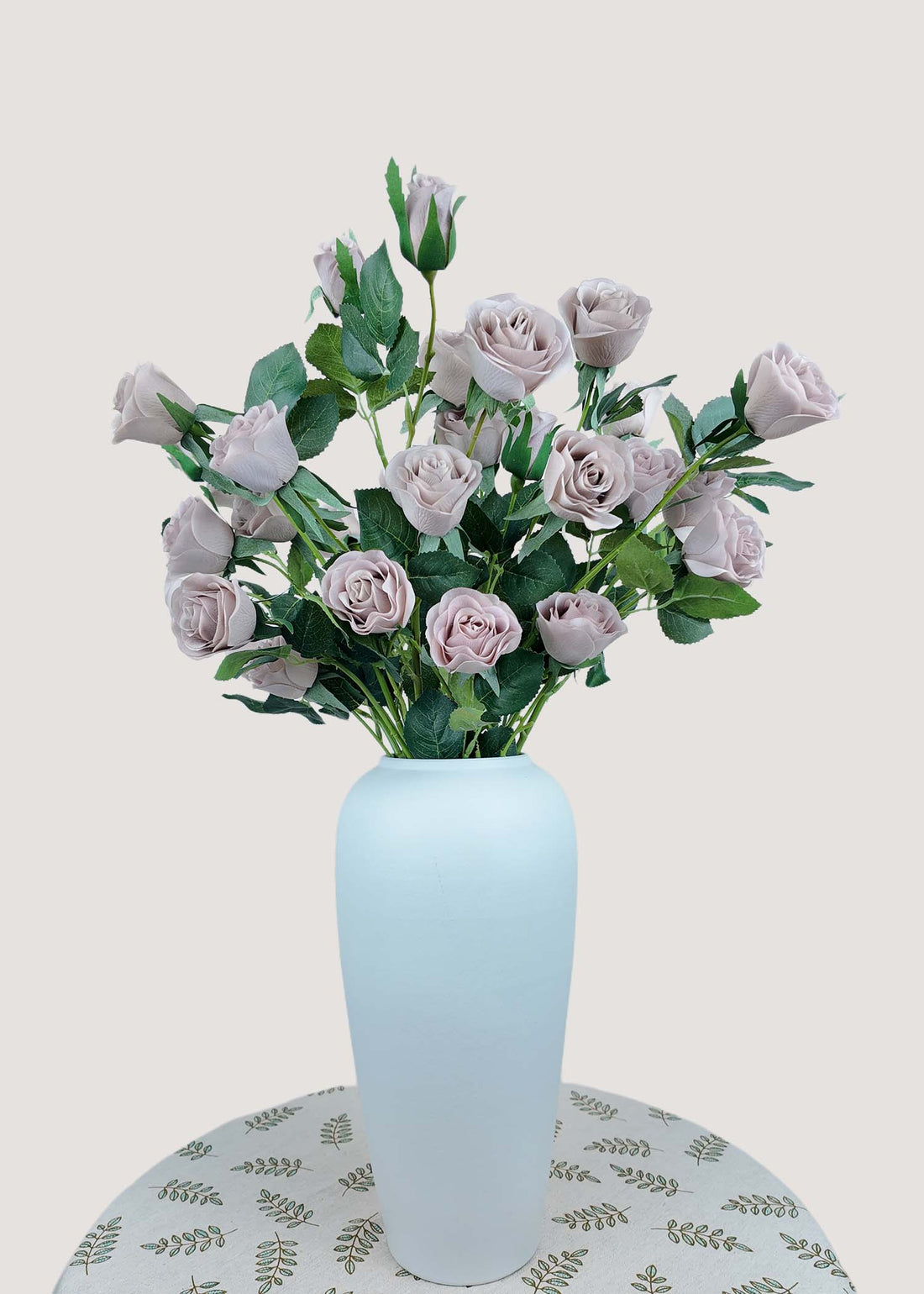 Dusty mauve artificial rose bouquet with 5 blooms and 1 bud – EverBlooma