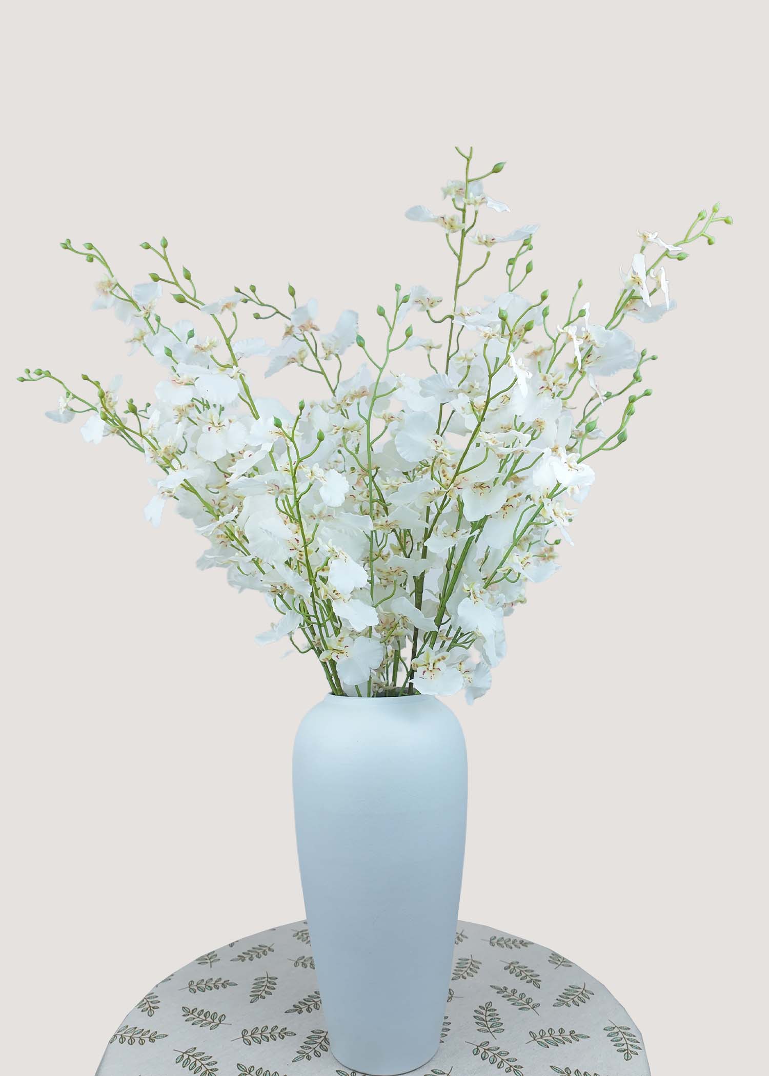 White artificial dancing orchid bouquet for weddings and vase décor