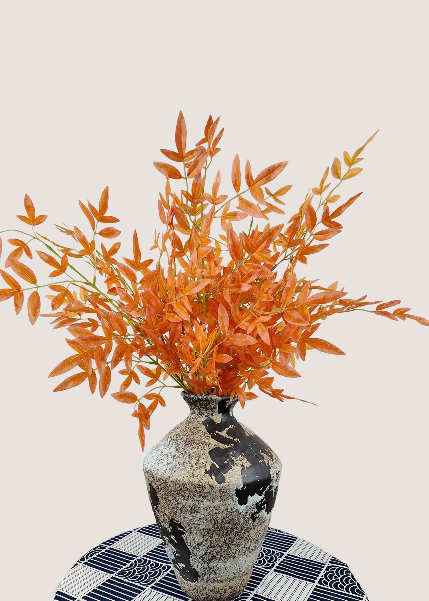 Orange artificial leaf bouquet for autumn floral arrangements