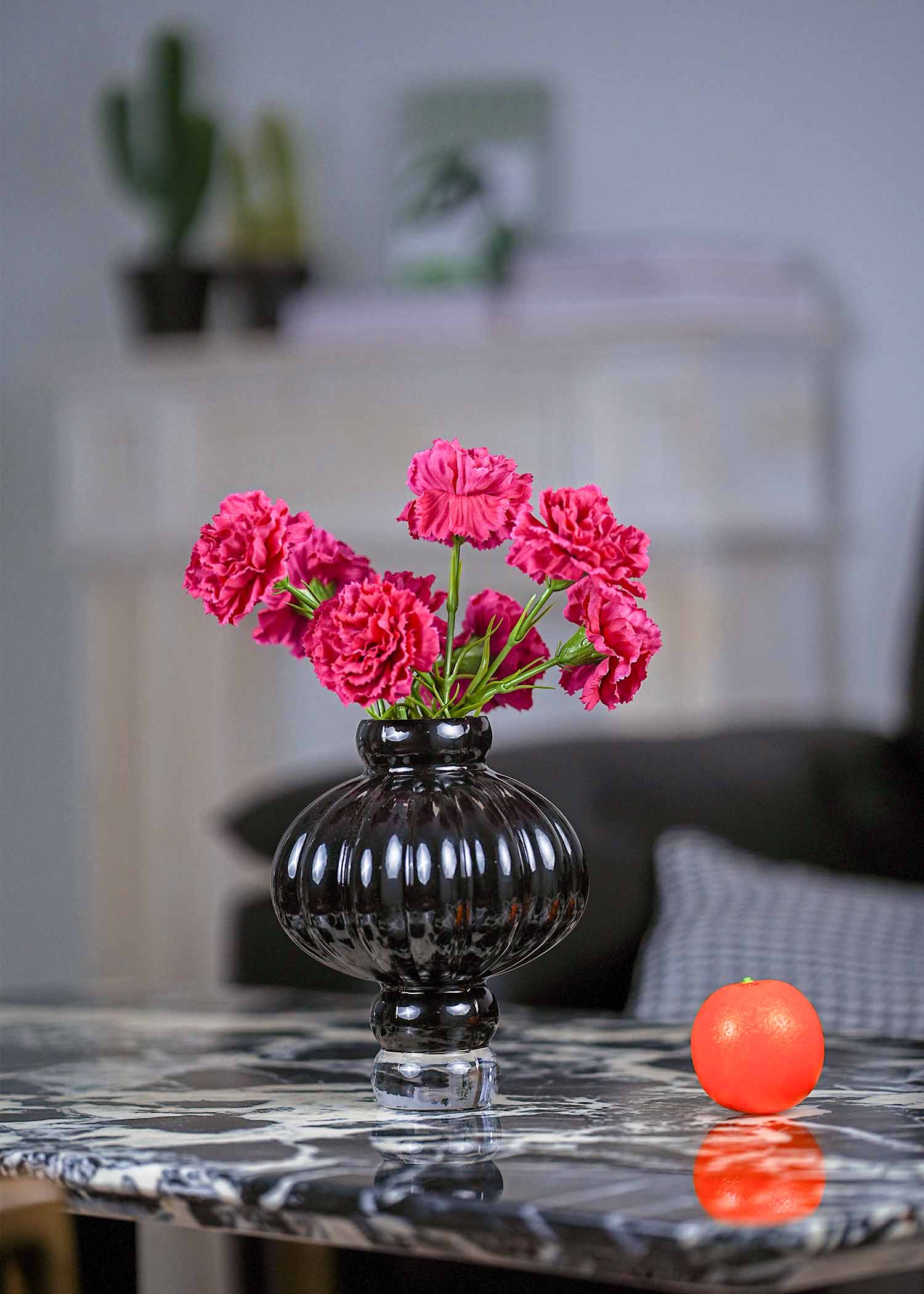 Pink artificial carnations bouquet by Everblooma