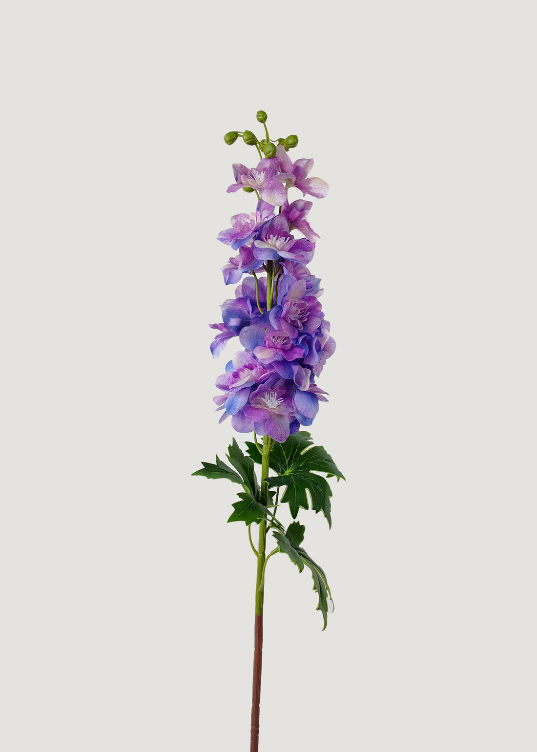 Tall faux purple delphinium stem for wedding bouquets and home décor arrangements