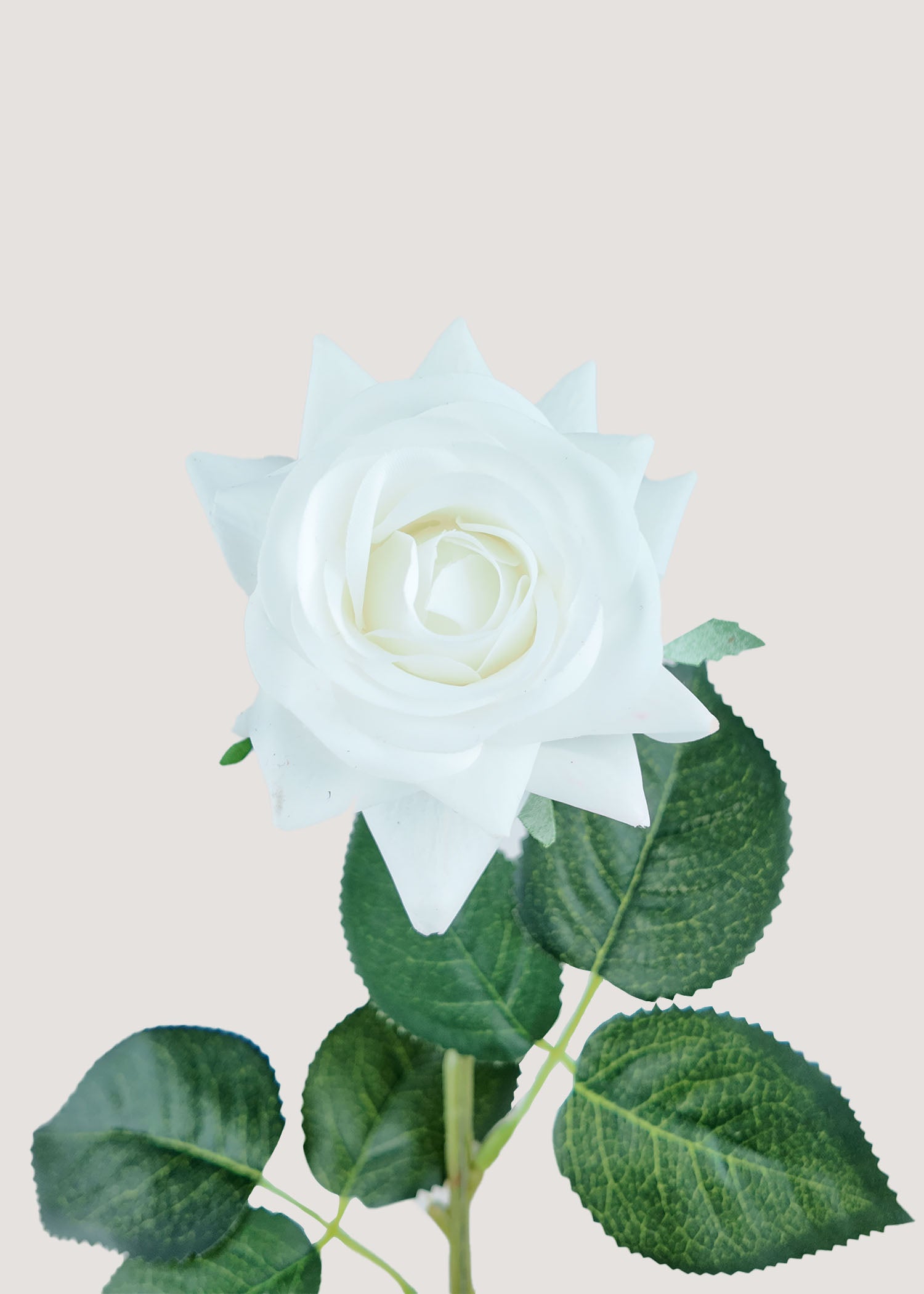 Faux white rose flower for weddings, home décor, and floral arrangements